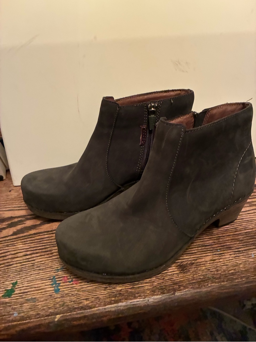 Dansko Women's Dark Gray Suede Ankle Booties